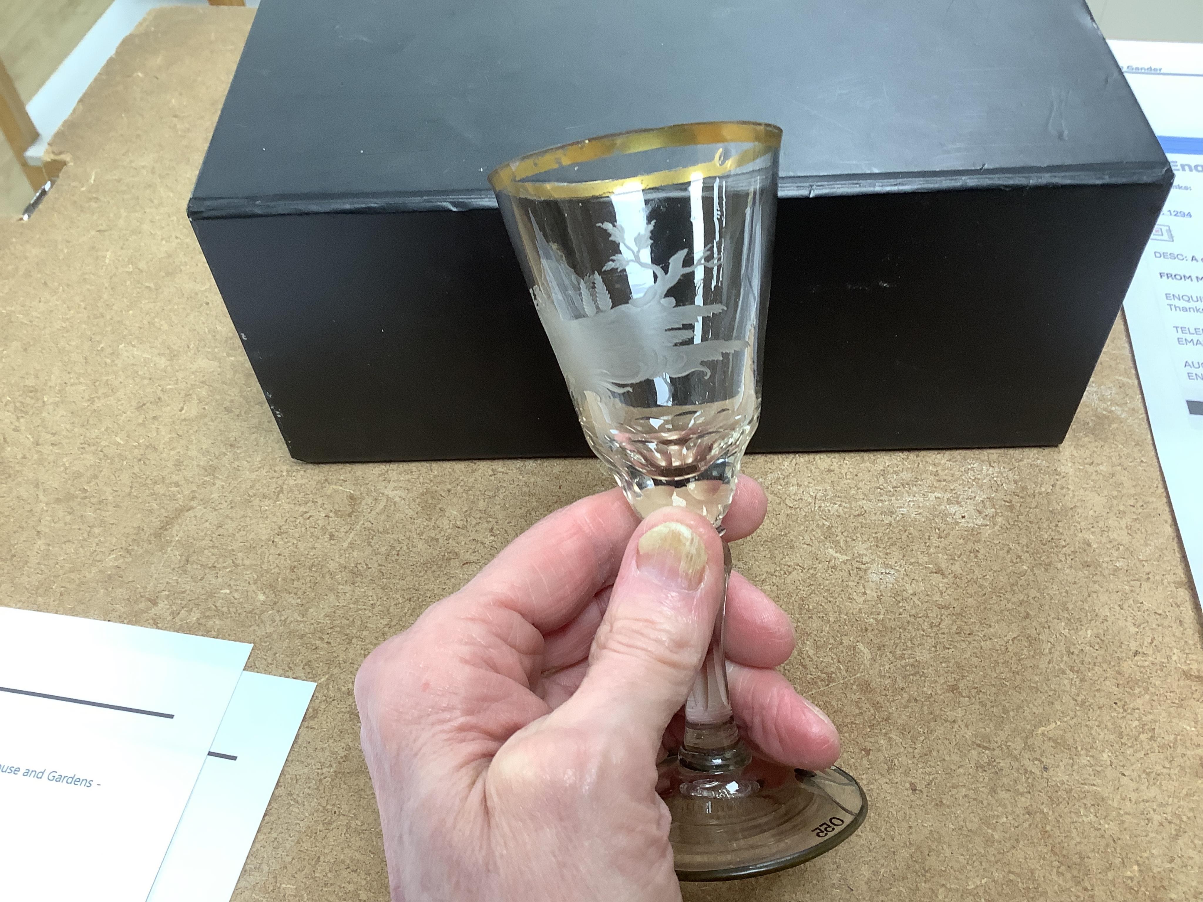 A collection of various Georgian and later wine glasses